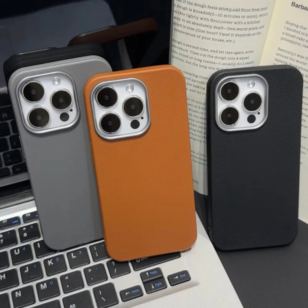 Magnetic Leather Phone Case – Shockproof