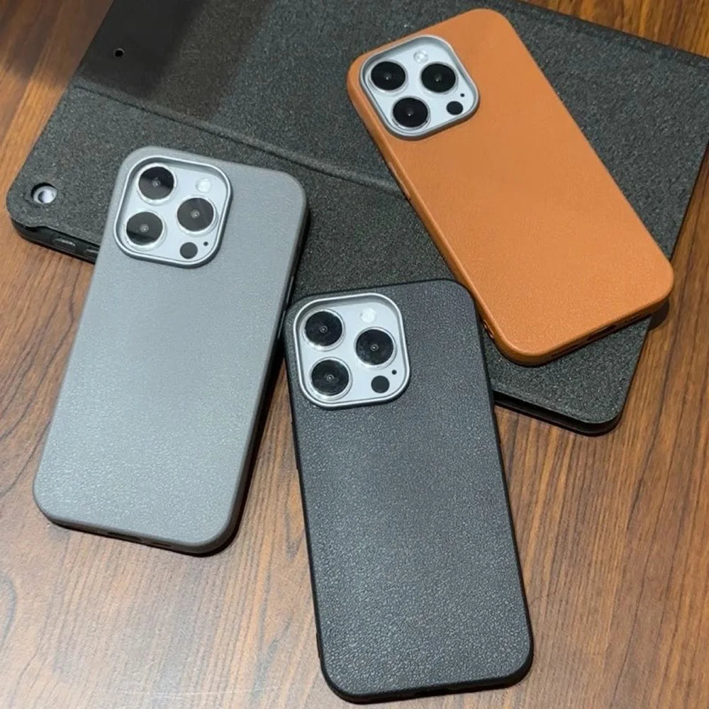 Magnetic Leather Phone Case – Shockproof
