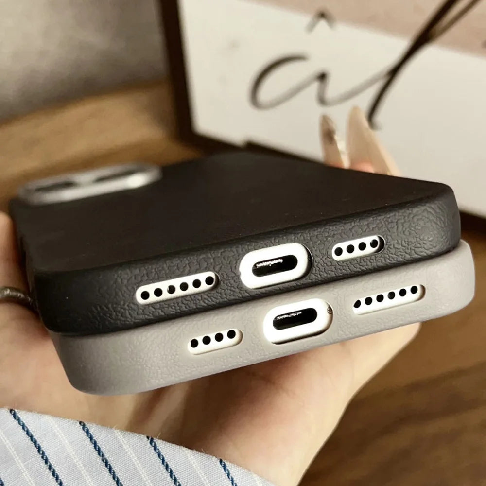 Magnetic Leather Phone Case – Shockproof