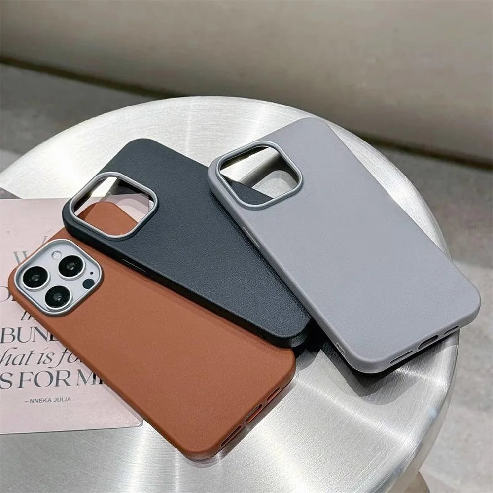 Magnetic Leather Phone Case – Shockproof