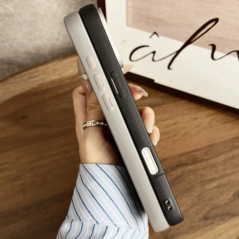 Magnetic Leather Phone Case – Shockproof